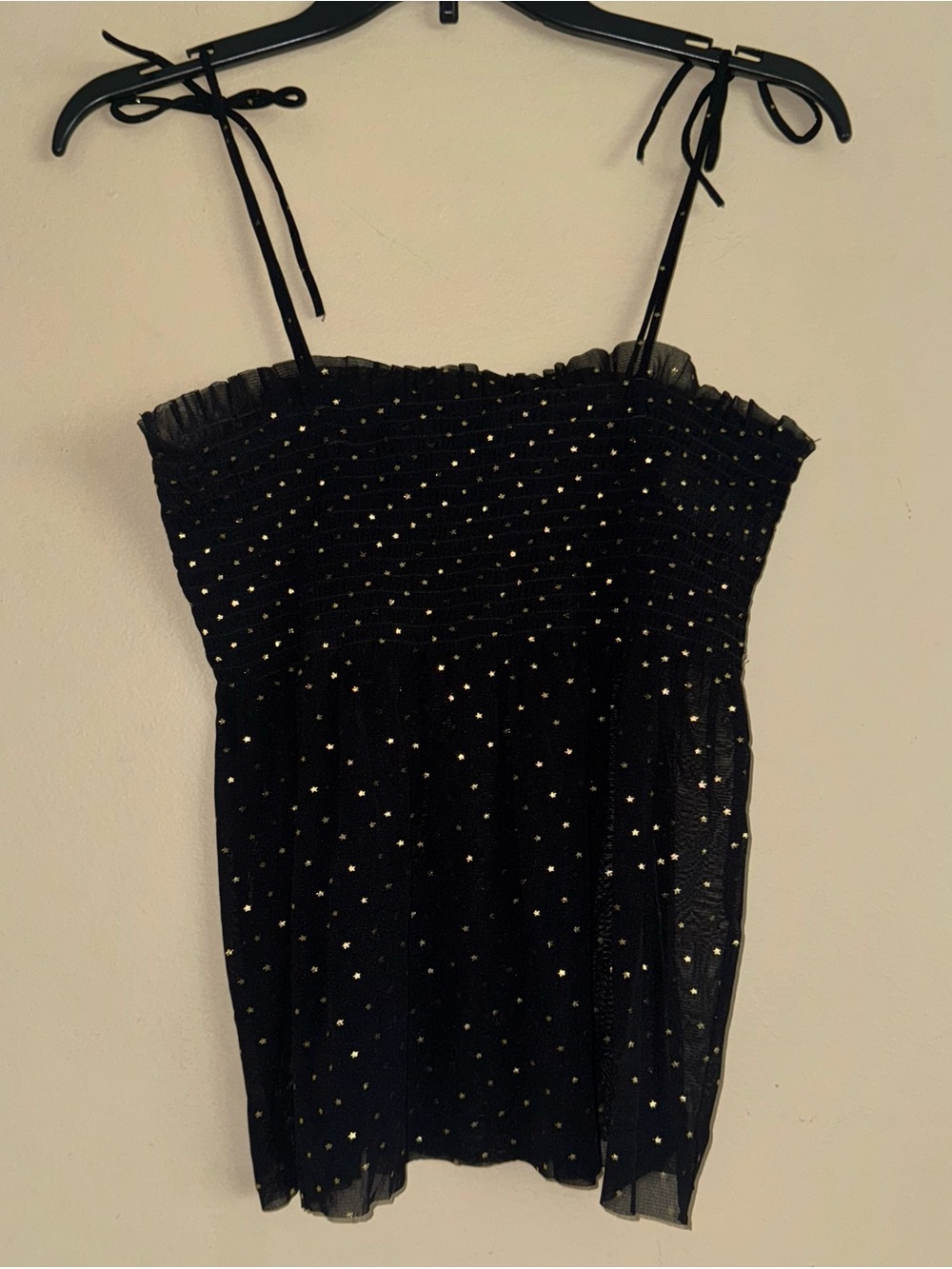Intimissimi Black Mini Star Scattered Tie Strap Tank Top Size US M